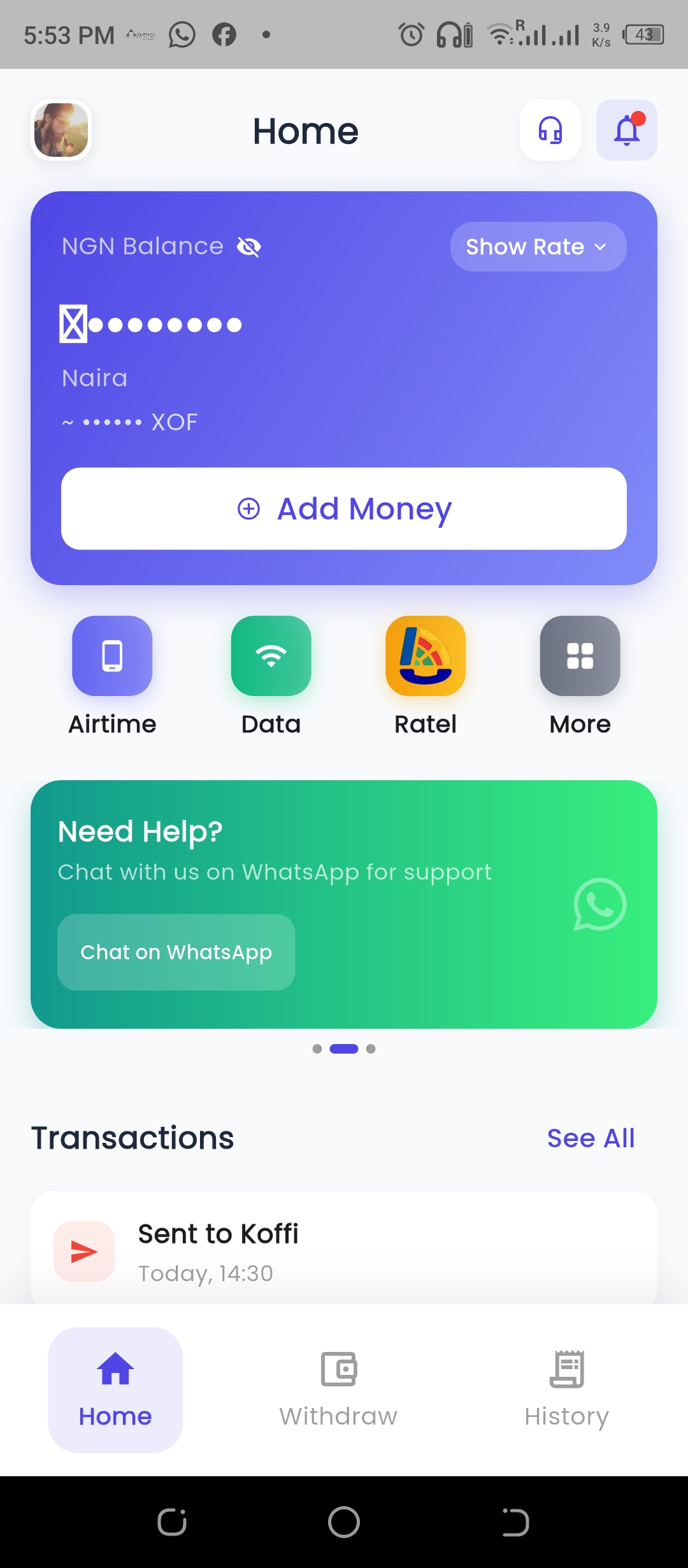 App screen 1